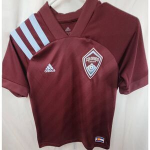Colorado Rapids Kids Size 11/12Y Adidas Maroon MLS Soccer Jersey Top